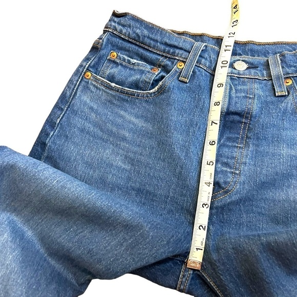Levi's 501 Original Cropped Straight Leg Jeans- Charleston Fun - Picture 12 of 13